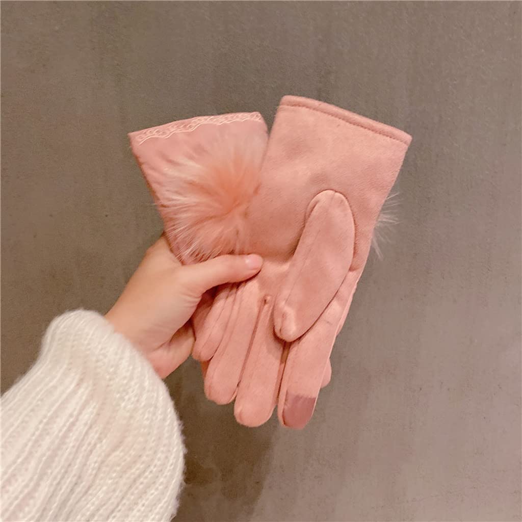 Guantes de invierno para mujer Ciclismo calor pantalla táctil más terciopelo al aire libre ciclismo guantes de conducción de las mujeres abajo algodón al aire libre guantes (color: D)