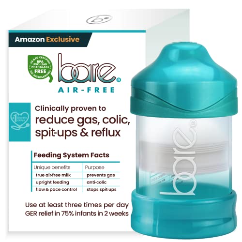 Image of Bittylab Bare Air-Free. Baby Reflux Relief. Syringe-Like Technology Feeds Babies True Air-Free Milk to Ease Severe Gas, Reflux, GER, GERD, Midnight Colic, Fuss & Sleep Troubles