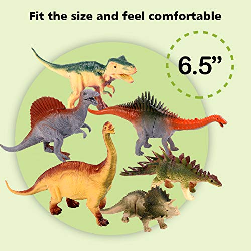 SYOSIN Dinosaur Figures Toy Realistic Educational Dinosaur Toys Set for Kids Children Set Birthday Present Party Supplies for 3 Years Old Up (10 Pack 6.5" to 11.5") - Thumbnail 5
