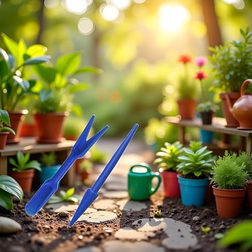 Set de 2 Mini Herramientas para Jardín Azul para Suculentas miniatura 4