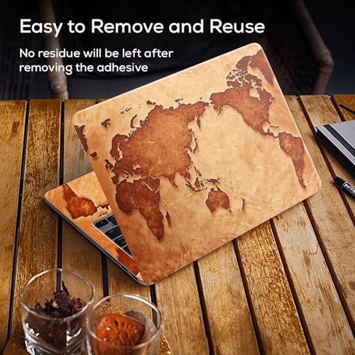 Image of Galaxsia World Map 01 Full Body Vinyl Laptop Skin /Sticker /Cover Upto 15.6 Inches Laptops Laminated-Removable-HD Quality Compatible for Hp-Dell-Sony-Lenovo-Asus etc.(15x10 Inches)