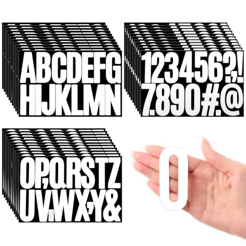 Image of Qilery 32 Sheets 3 Inch Letter and Number Stickers Self Adhesive Vinyl Letters Alphabet Stickers Big Font Letters Number Tags for School Classroom Home Mailbox Decor (White)
