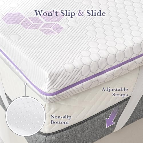 Image of SINWEEK 3 Inch Memory Foam Mattress Topper Twin XL Size, Soft and Medium Mattress Pad for College Dorm Room, High Density Foam Bed Topper with Textured Cover, CertiPUR-US Certified