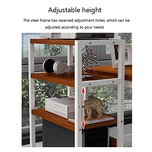 JKXWX PC Tower Stand，Desktop CPU Holder 3-Tier Adjustable PC Tower Stand Cart Floor with Adjustable Width and 4 Caster Wheels（White）