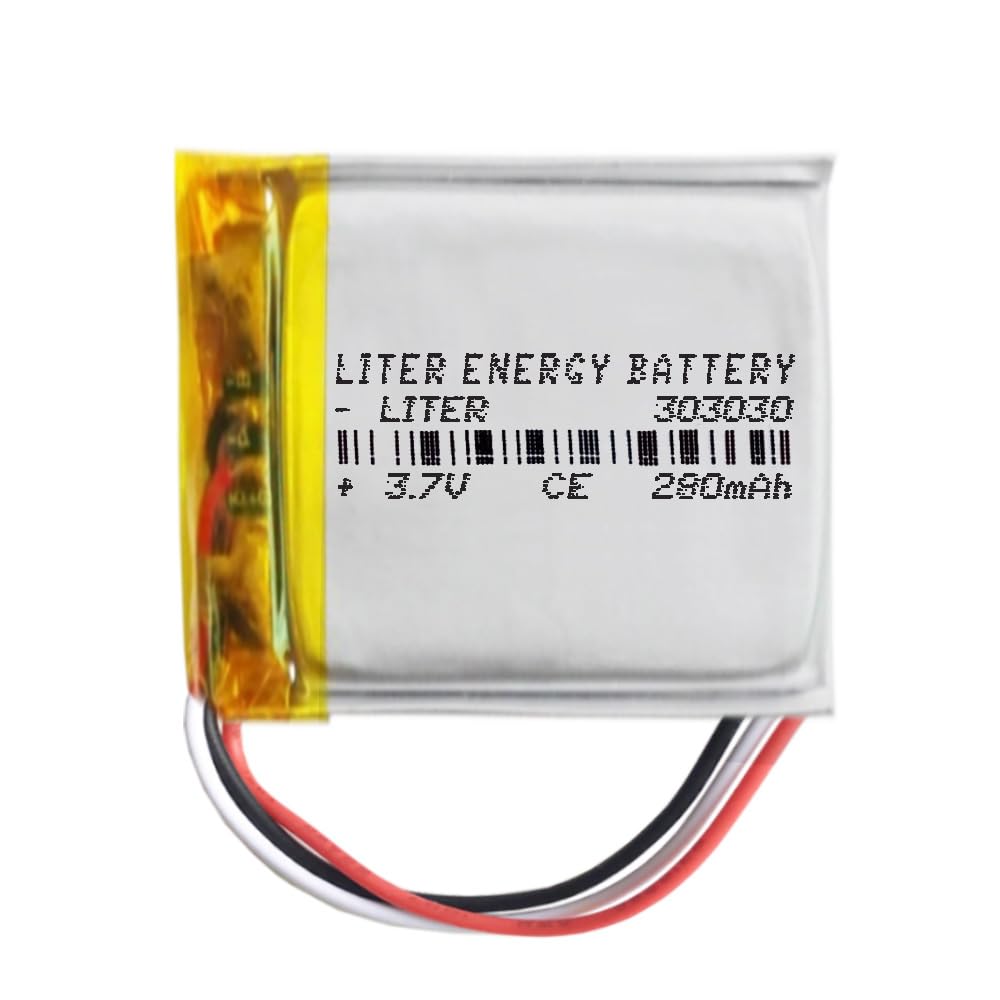 Batería 3 Cables 303030 LiPo 3.7V 280mAh 1.036Wh 1S 5C Liter Energy Battery  Ricaricabile con PCM termistore NTC Smartwatch Elettronica - Non adatto per  Radiocomando 32x30x3mm (3P|280mAh|303030) : Amazon.it: Elettronica