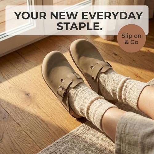 Image of EMMA NEW YORK Womens Clogs Mules Slip-On for Women with Arch Support Cork Footbed Potato Shoes