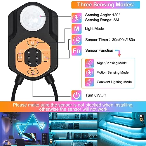 Tira de luz LED con sensor de movimiento RGB 6 metros miniatura 7