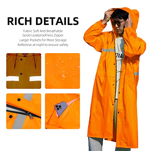 Image of Coralrain Long Hooded Raincoat Safety Waterproof Emergency Rain Jacket Poncho for Men Women Adults