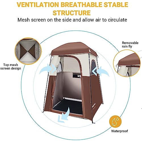 Kingcamp Shower Tent Oversize Outdoor Shower Tents For Camping Dressing Room Portable Shelter Changing Room Shower Privacy Shelter Single/Double Shower Tent 66X66X85 #TOP3