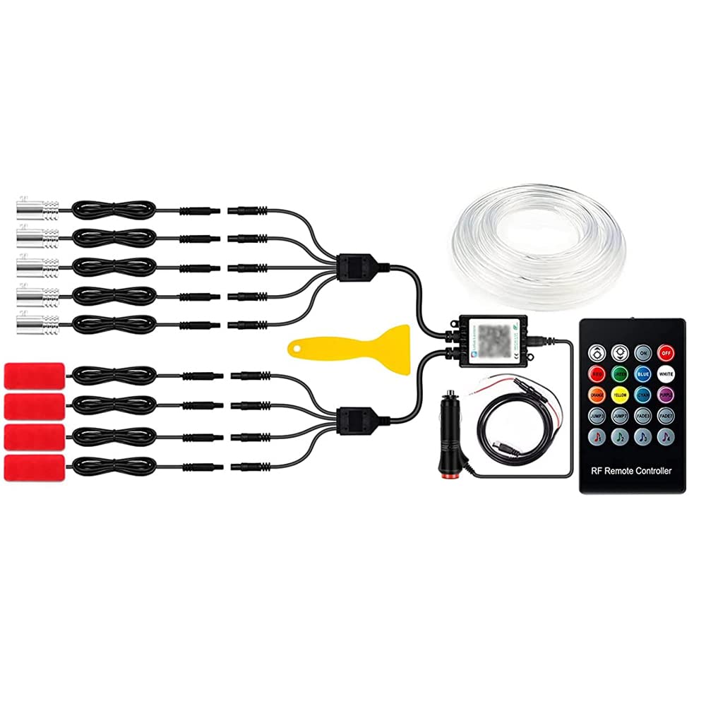 Baceyong 9-w-1 RGB LED Strip Light Kit, Wireless APP Controlled Car Neon Lights Interior Car LED Strip Lights Car Footlights