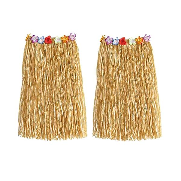 Newcreativetop 24" adult's flowered luau hula skirts pack of 6 grass color - image 3