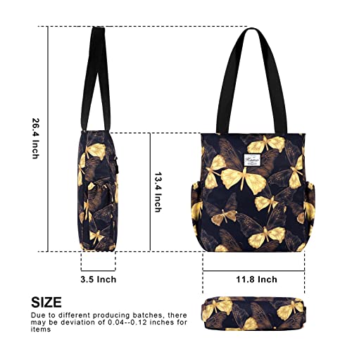 Image of KAMO Floral Tote Bag - Waterproof Lightweight Handbags Travel Shoulder Bag for Hiking Yoga Gym Swimming Travel Beach
