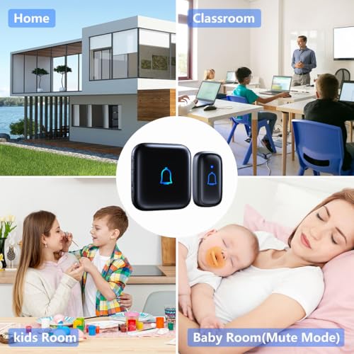 image for LeadGo Classroom Doorbell Wireless Doorbell IP66 Waterproof 1000Ft 66 