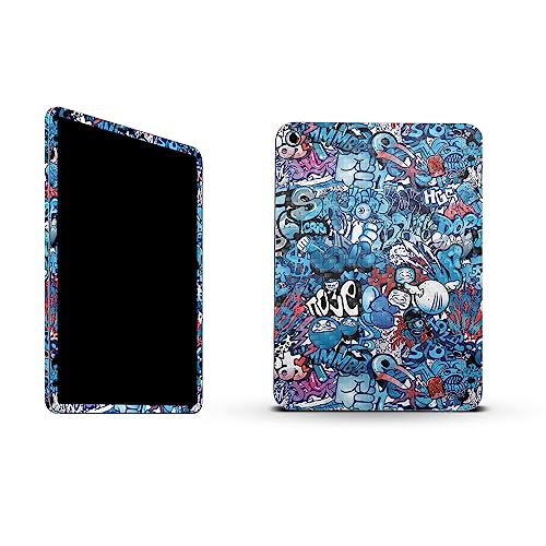 Image of MightySkins Carbon Fiber Skin Compatible with Apple iPad 10.9 inch 10th Gen (2022) Full Wrap Kit - Blue Meanies | Protective, Durable Textured Carbon Fiber Finish | Easy to Apply | Made in The USA