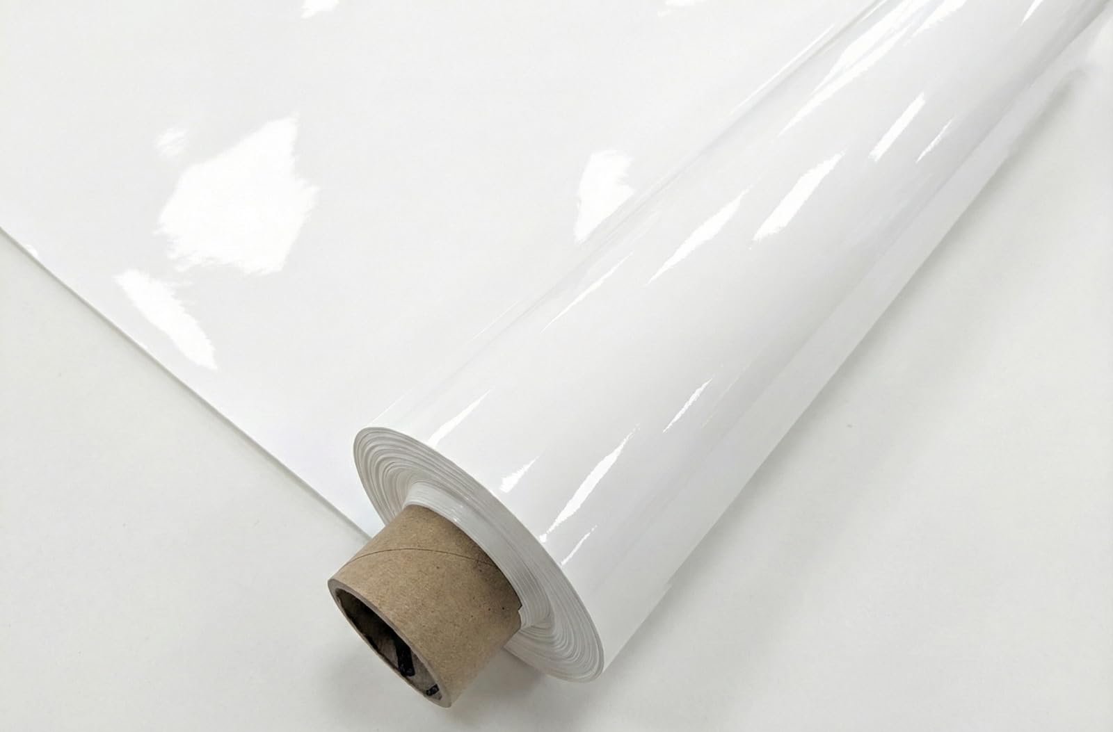 Lackfolie Premium Meterware 0,18mm (180my), 30m oder 15m Rollen einlagig, Hochglanz PVC-Folie schmutzabweisend, Farbe: 303 weiß, Anzahl der Artikel: 30m-Rolle