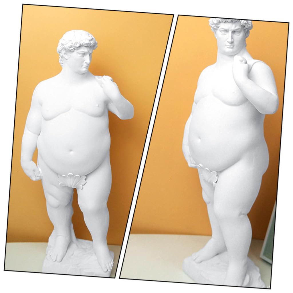 Supvox Fette David Statue aus Kunstharz Große Dekorative Skulptur für Zuhause und Schreibtisch Kreative Wohndeko für Wohnzimmer und Büro