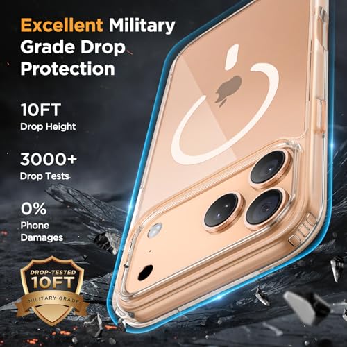 Image of Miracase Magnetic for iPhone 17 Pro Max Case with Screen Protector [Compatible with MagSafe] Slim Thin Phone Case Military-Grade Protected for 17 ProMax Cover Bumper 6.9 inch, Clear