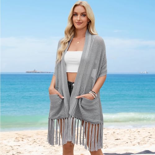 Women Casual Shawl Wraps Soft Knitted Wrap Fashion Shawl Sweater Scarf with Fringes Pocket Warm Soft Scarves2