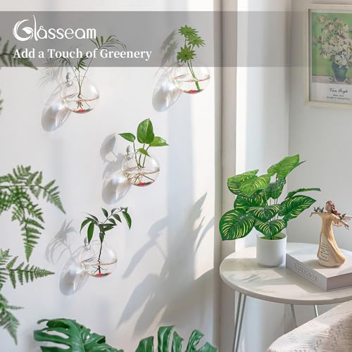 Glasseam Hängende Blumenkästen aus Glas, 4 Stück, kugelförmig, Blumentöpfe, Terrarium, Behälter, Vase, mit bunten Steinen… – Ansicht 4