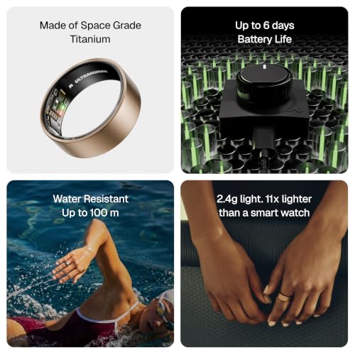 Image of ULTRAHUMAN Ring AIR - Brushed Rose Gold - Size 5 - Smart Ring | No App Subscription Fee | Size First with Sizing Kit | Sleep, Activity & Heart Rate Tracking | Fitness Ring for Men & Women
