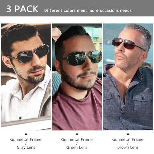 Image of SUNGAIT UV protection Ultra Lightweight Rectangular Polarized Sunglasses