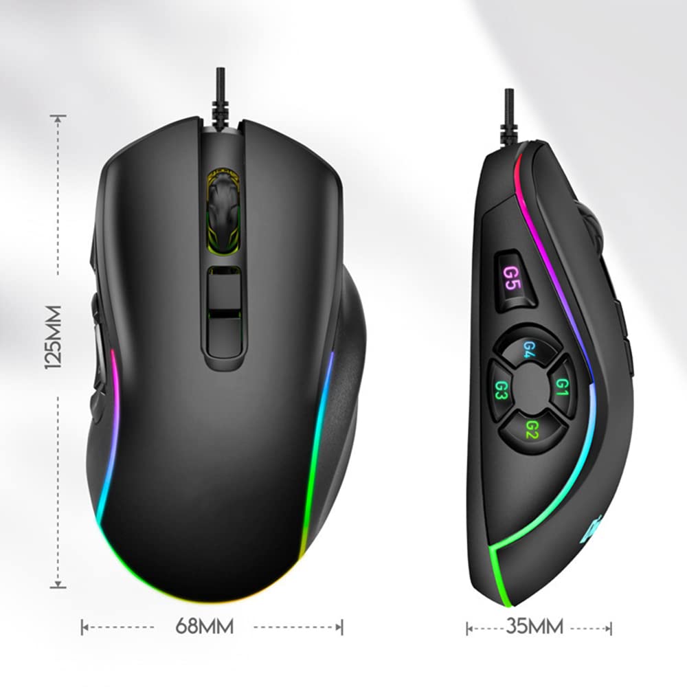 Mysz do gier 6D komputerowa mysz przewodowa ergonomiczna konstrukcja RGB światło optyczne myszy do laptopa PC