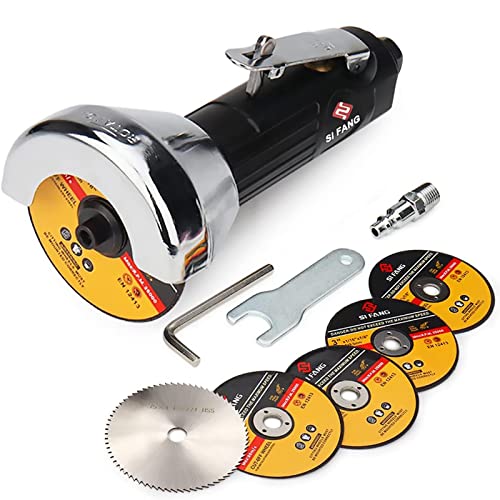 SI FANG 3 Inch Air Cut-Off Tool with 5Pcs Die Grinder Cutting Wheels and 1Pcs HSS Circular Saw Blade