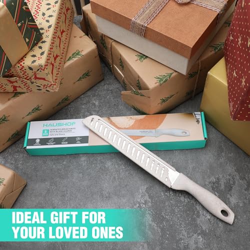 HAUSHOF Bread Knife for Homemade Bread 20 cm, Serrated Kitchen Knife, Ergonomic Handle Bread Cutting Knife for Slicing Bread, Bagels, Cake - Image 8