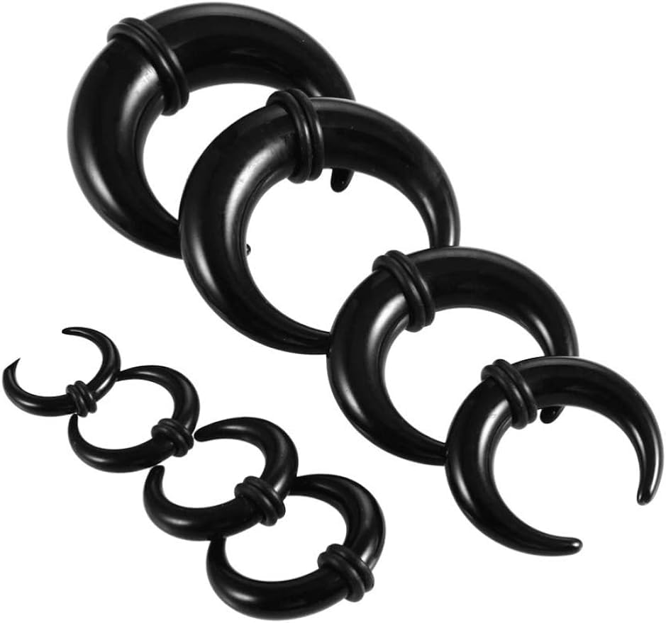 Bivwopei Juego de herraduras acrílicas en forma de media luna, joyería de piercing, kit de estiramiento de orejas, kit de estiramiento de tabique en forma de media luna, Otros