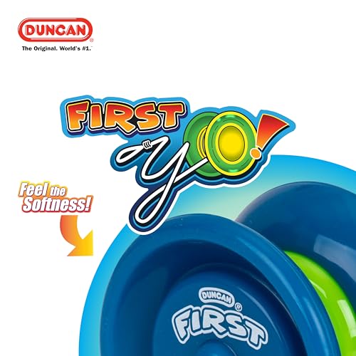 duncan toys first yo - best beginner yo-yo for kids responsive yo yo yoyo toy - bluegreen
