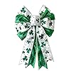 St patricks day wreath bow st patrick s day decorations shamrock clover green bow wreath bow holiday bows for front door wreath decorations tree topper bow irish party supplies  urban country home decor
