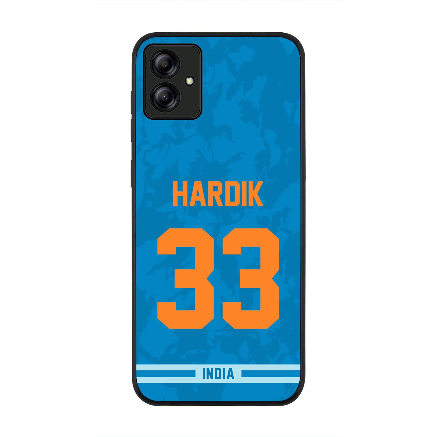 Stylizedd Rugged Black Edge Case for Samsung Galaxy A04, Slim fit Soft Case Flexible Rubber Edges Anti Drop TPU Gel Thin Cover - Player Name - Hardik Pandya, Jersey Number- 33