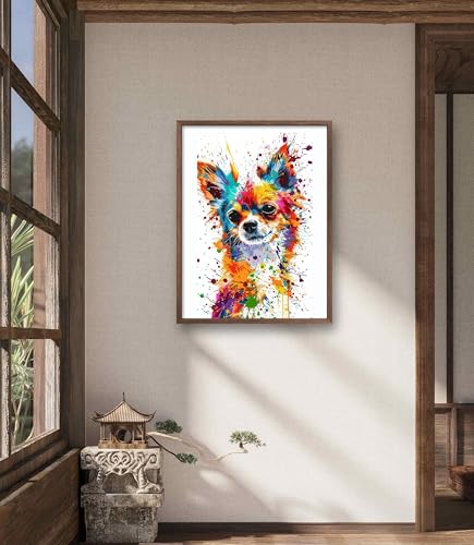 Image of Leczany Cross Stitch Stamped 11CT 3 Strands Kits for Adults Beginners Patterns Craft Kit Needlepoint Full Range of Embroidery Kits DIY Starter | Colorful Dog 15.8x20.9 inches