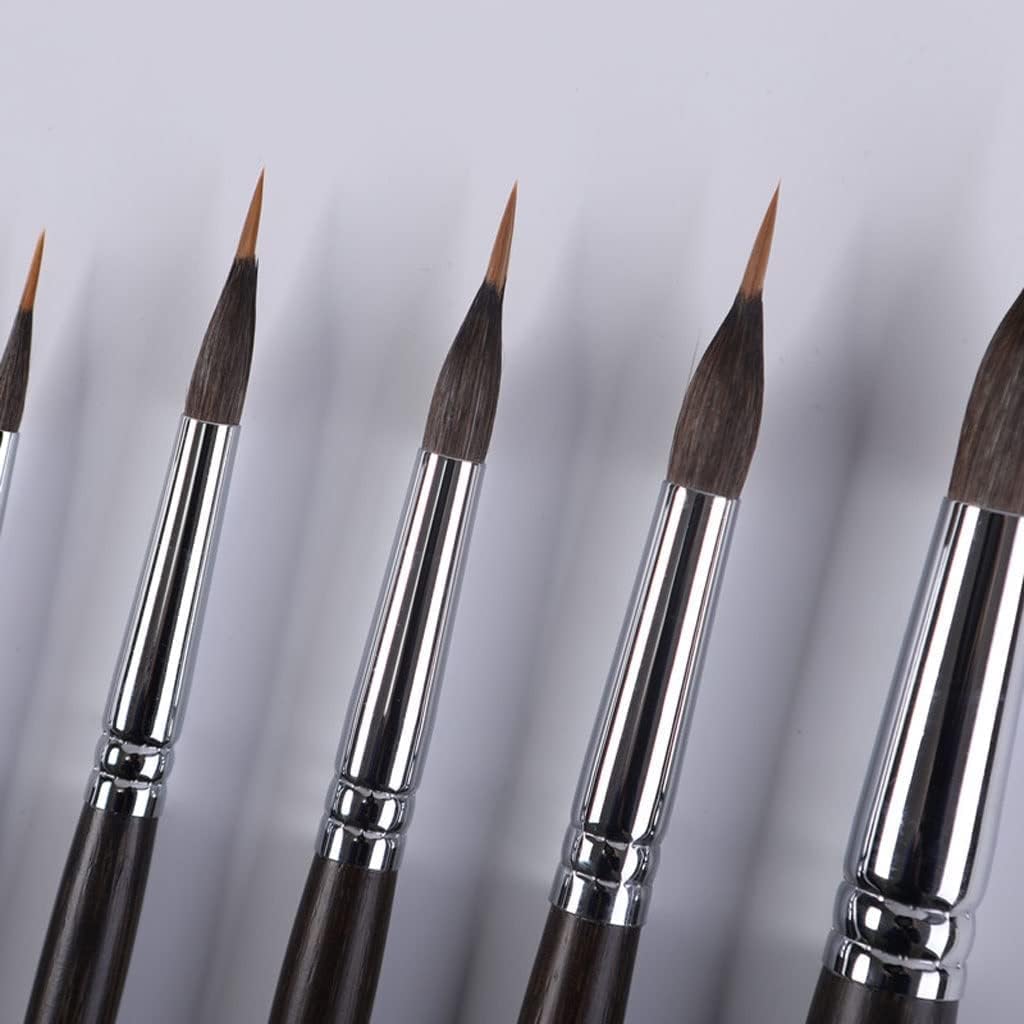 Two Layer Liner Watercolor Painting Brush Sharp Tip Hair Mix Nylon Carbonized Wooden Handle Decorate