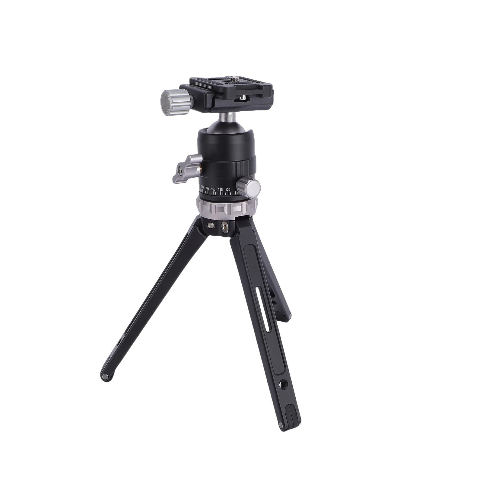 Treppiede Compatto per Fotocamera Supporto per Treppiede Portatile con Testa a Sfera da 360 Gradi per Registrazione Video da Viaggio in Alluminio 363 G (GREY)