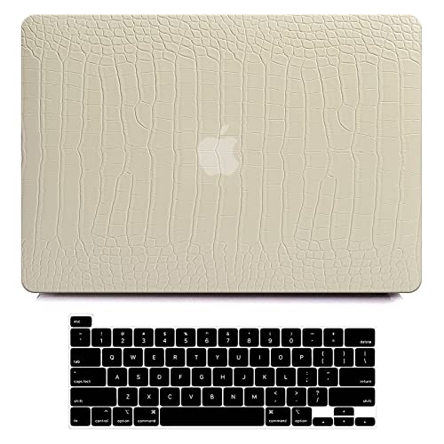 Funut Compatible con MacBook Air de 13 pulgadas 2021 2020 2019 2018 Release M1 A2337 A2179 A1932 Retina Touch ID, MacBook Air 2020, funda protectora de piel sintética y cubierta de teclado, pudín