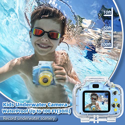 Miiulodi Kids Camera For Boys Waterproof Camera For Kids 1080P Underwater Video Digital Cameras Toddler Birthday For Age 3-12 Year Boy And Girl Toy With 32Gb Sd Card #TOP5