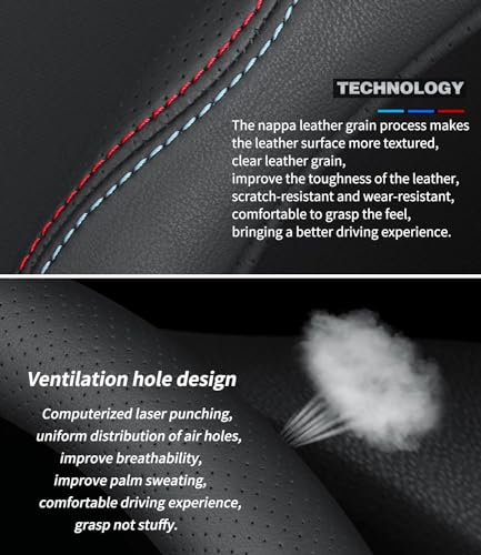 2025 Nappa Leather Car Steering Wheel Cover for BMW X3 X5 X1 X4 X7 X6 2 5 3 7 8 4 M2 M3 M4 M5 M6 M8 Series IX 328i 528i 535i 530i 540i 320i 330i 325i e90 e60 f30 Accessories - Image 5
