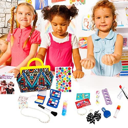 Girl Pretend Makeup Toy Set - Children Princess Role Play Make up Set | with Fake Smartphone Key Car