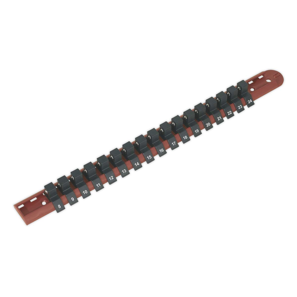 Sealey AK1217 Socket Retaining Rail with 17 Clips 1/2"sq Drive