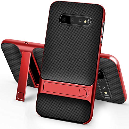 Samsung Galaxy S10 Plus Case,Setber Soft TPU Back Cover + Hard PC Bumper Dual Layer 2 in 1 with Kickstand for Samsung Galaxy S10+ Case -Red
