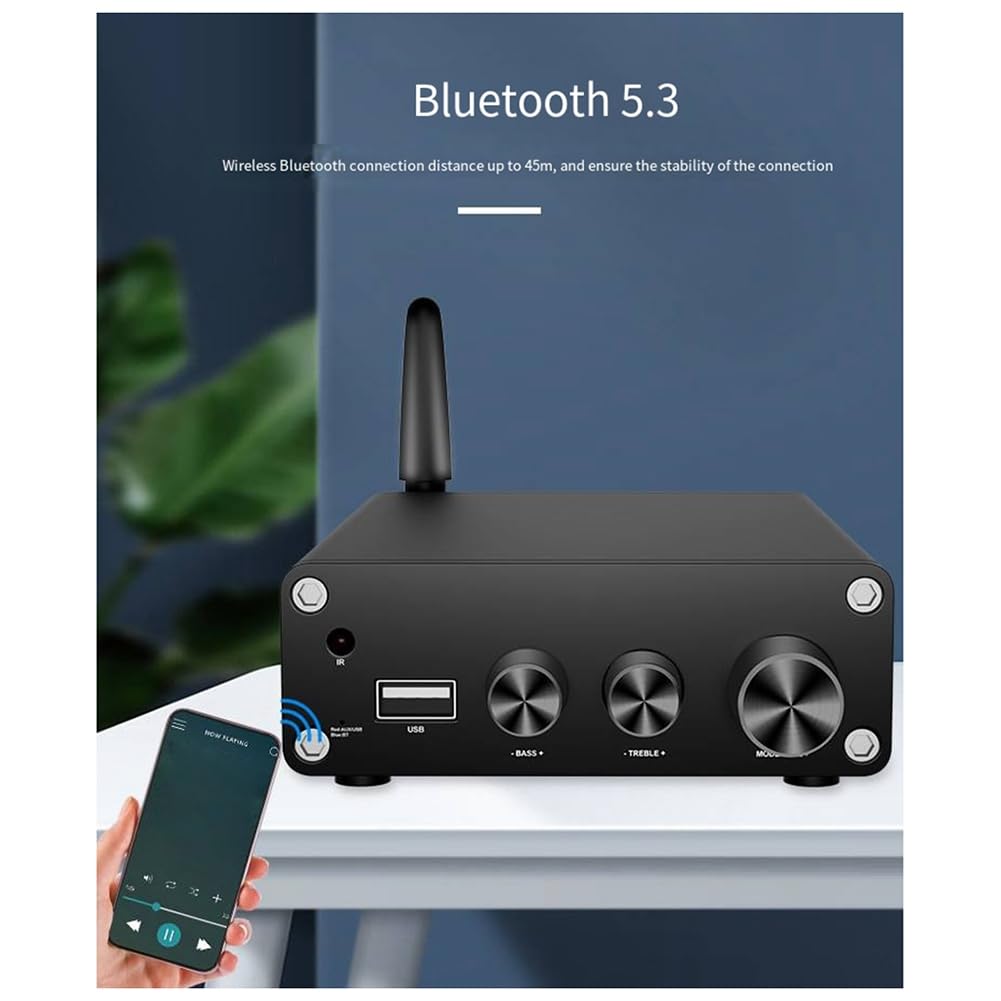 Malloy TPA3116 Bluetooth 5.3 Cyfrowy wzmacniacz HiFi Stereo Wzmacniacz audio Dekoder USB 50 W + 50 W Łatwy w użyciu A