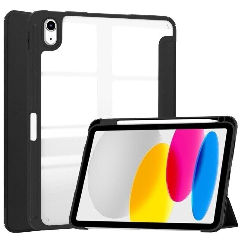 Étui M4 iPad Pro 13 2024 noir silicone antichoc et cuir rigide à clapet actif