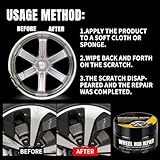 80g Car Wheel Scratch Repair Polish,Alloy Wheel Repair Kit with Sponge,Scratch Remover Kit for Cars,Scratch Repair Polish for Vehicles,Durable Alloy W/heel P/olish,High-Gloss Hubcap Rim R/epair - Image 5
