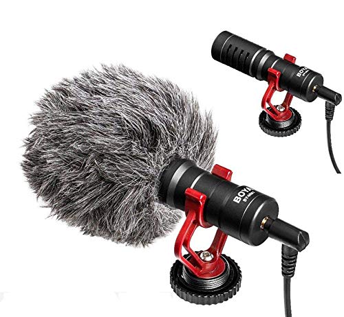 BOYA BY-MM1 Universal Youtube Vlogging Facebook Livestream Recording Shotgun Mic, Universal Compact On-Camera Mini Recording Mic for iPhone HuaWei Smartphone, Camcorders