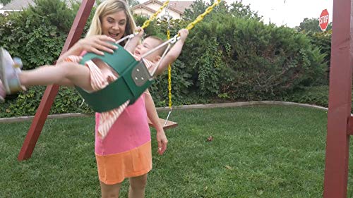 SAFARI SWINGS High Back Full Bucket Kids Swing Seat (USA MADE, Includes 67" of Coated Chain, 2 Quick Links) Green Outdoor Baby, Children & Toddler Swing Set Accessories For The Playground, Backyard