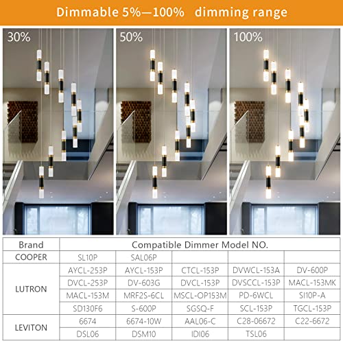 Plafonnier LED variable 54W noir et or design 9 lampes salon - 4