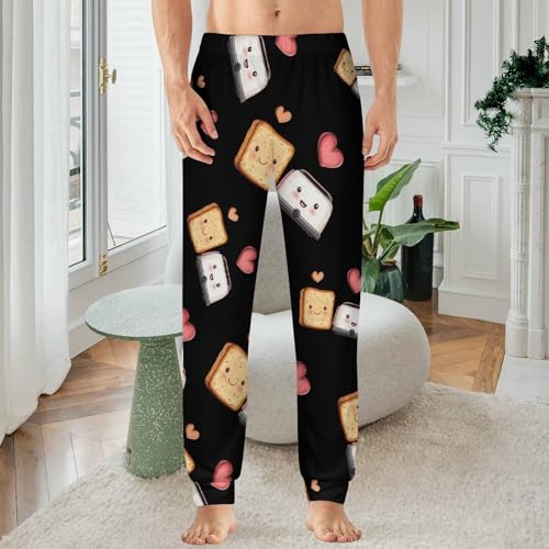 Toast And Toaster Cute Mens Pajama Pants Soft Sleep Lounge Pants Pj Bottoms2