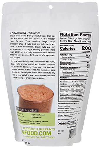 image for Sunfood Superfoods Sunfood Superfood Brazil Nuts - Raw Organic - Non G