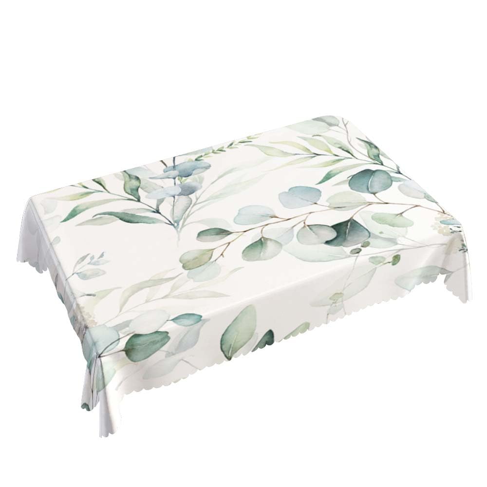 Walmsco Tablecloth Green Leaves Watercolor Decor For Dining Room Kitchen Rectangular Table Cover 132 * 178cm - Image 2